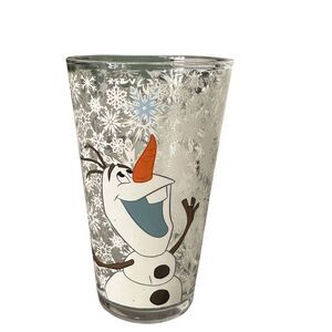 Disney Frozen Olaf Snowman Drinking‎ Glass Snowflake Pattern Winter Holiday Tumb